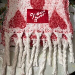 Victoria's Secret Red and White Patterned Scarf